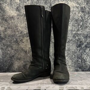 Teva black waterproof leather knee high boots